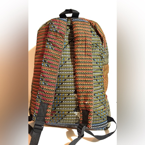 African ankara unisex handmade geometric backpack - Picture 2 of 4